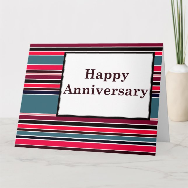 happy anniversary : striped card (Front)