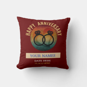 happy anniversary throw pillow