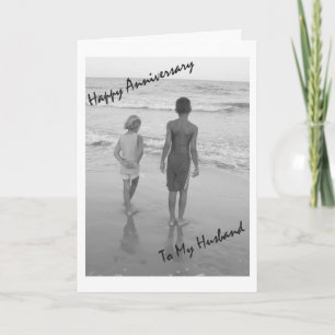Happy Anniversary To My Husband - Beach Card