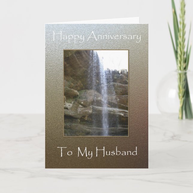 Happy Anniversary To My Husband - Waterfall Card (Front)