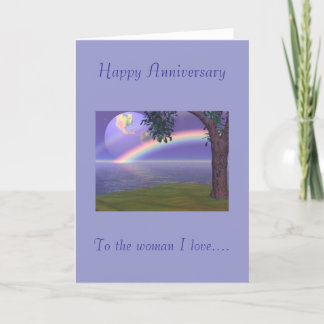 Happy Anniversary, To the woman I love Card