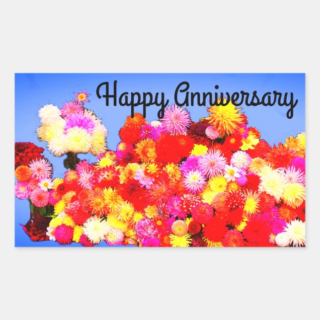 Happy Anniversary Various Dahlias #2-3 Stickers (Front)