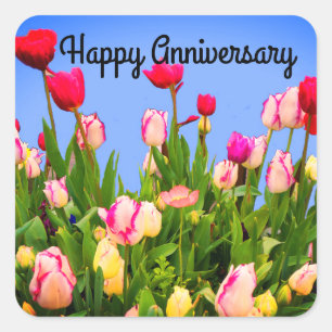 Happy Anniversary Various Tulips #3 Stickers