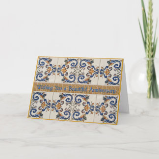 Happy Anniversary Vintage CeramicTiles Card