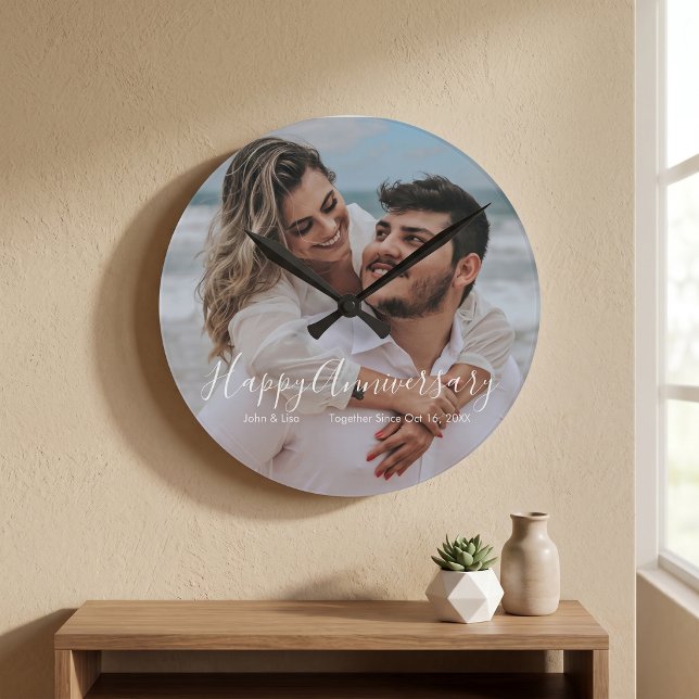 Happy Anniversary Wedding Acrylic Wall Clock (Creator Uploaded)