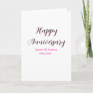 Happy anniversary wedding name date year simple mi card