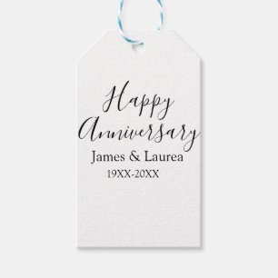Happy anniversary wedding name date year simple mi gift tags