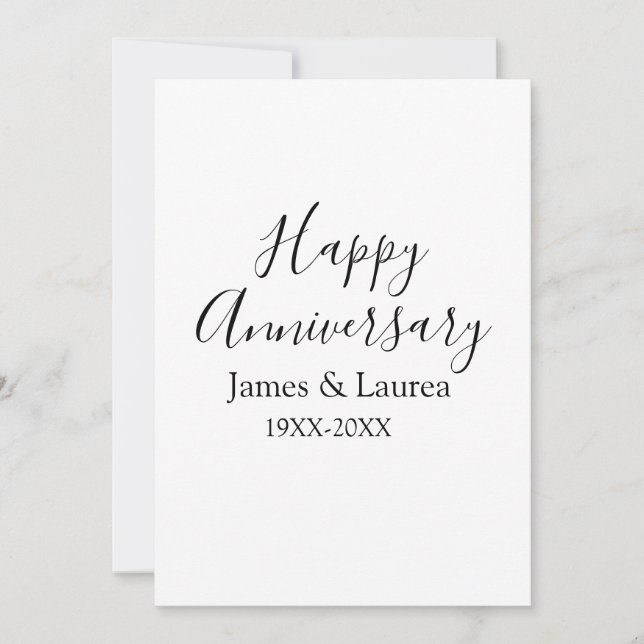Happy anniversary wedding name date year simple mi invitation (Front)