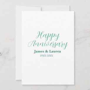 Happy anniversary wedding name date year simple mi invitation