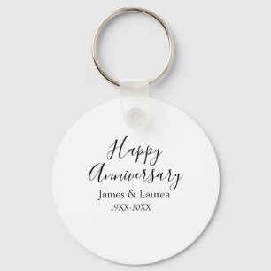 Happy anniversary wedding name date year simple mi key ring