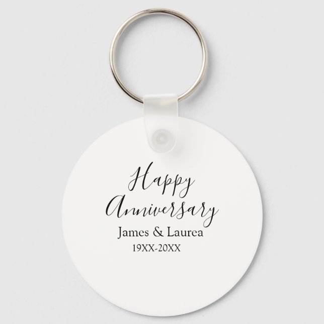 Happy anniversary wedding name date year simple mi key ring (Front)