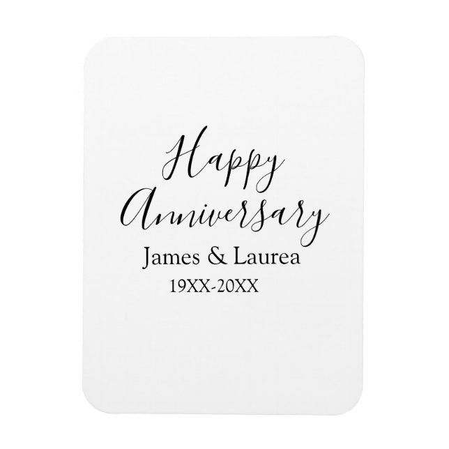 Happy anniversary wedding name date year simple mi magnet (Vertical)