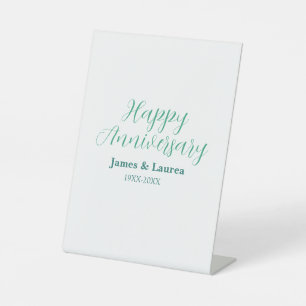 Happy anniversary wedding name date year simple mi pedestal sign