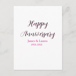 Happy anniversary wedding name date year simple mi postcard