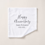 Happy anniversary wedding name date year simple mi wash cloth<br><div class="desc">Design</div>