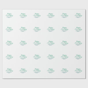 Happy anniversary wedding name date year simple mi wrapping paper