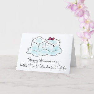 Happy Anniversary Wife Funny Stuck with You Pun    Card