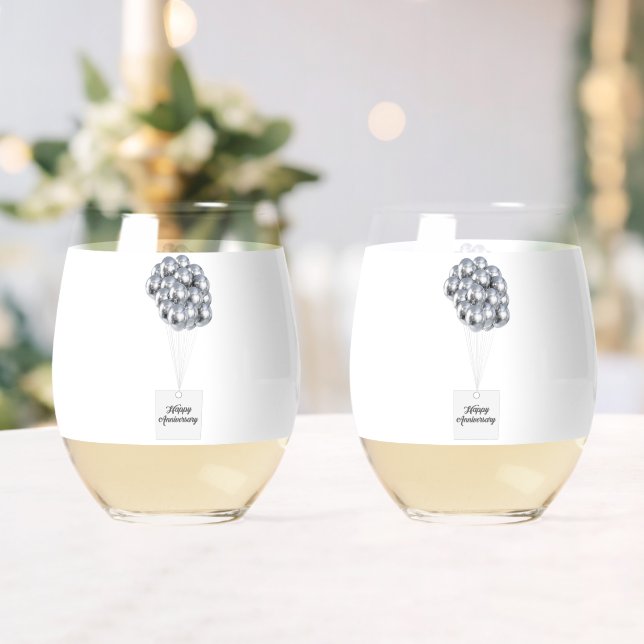 Happy Anniversary Wine Glass Set (Insitu (Wedding))