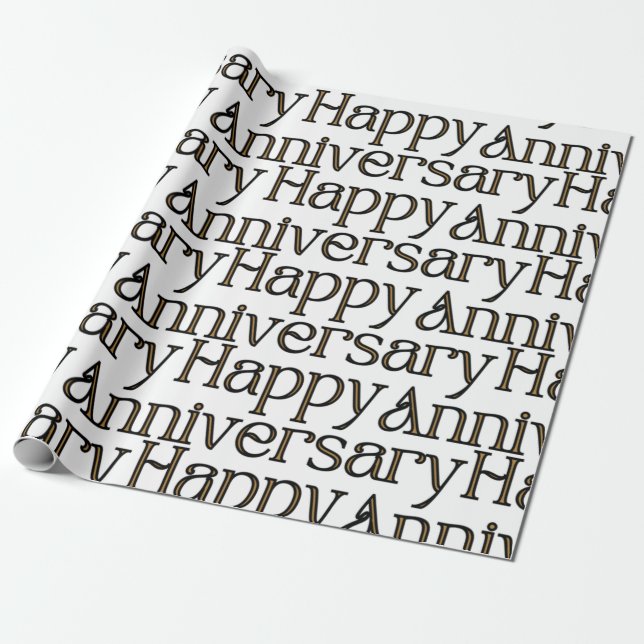 Happy Anniversary Wrapping Paper (Unrolled)