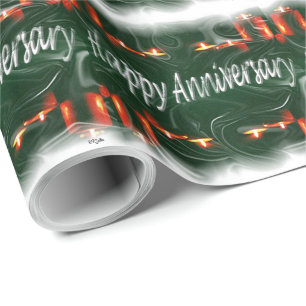 Happy Anniversay Candles Wrapping Paper