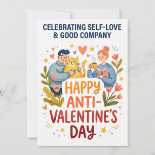 Happy Anti Valentine’s Day Illustration Holiday Card