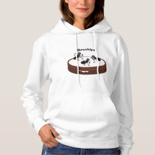 Happy ants ice skating on cookie cartoon hoodie