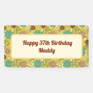 Happy Any Age Birthday Urban Floral Pattern Banner