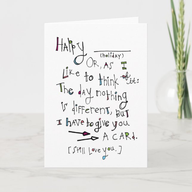 Happy (any holiday) holiday card (Front)