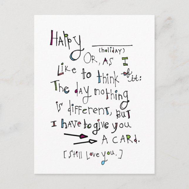 Happy (any holiday) holiday postcard (Front)