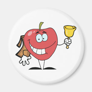 Happy Apple Ringing A Bell For Back To School Magnet