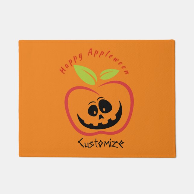 Happy Appleween Jack O'lantern Thunder_Cove  Doormat (Front)