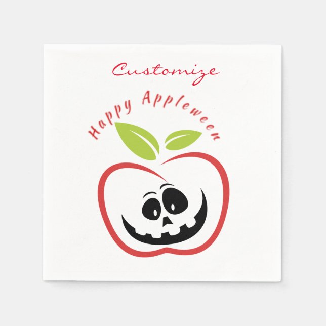 Happy Appleween Jack O'lantern Thunder_Cove Napkin (Front)