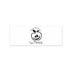 Happy Appleween Jack O'lantern Thunder_Cove Rubber Stamp