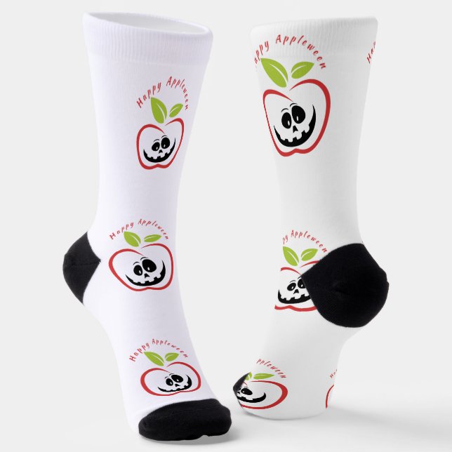 Happy Appleween Jack O'lantern Thunder_Cove Socks (Angled)