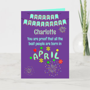 Happy April Birthday Folded Greeting Card