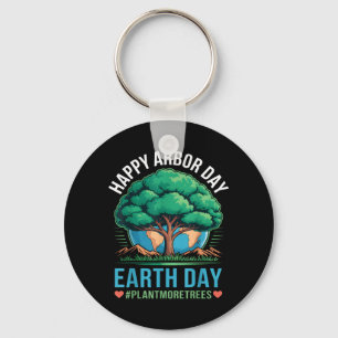 Happy Arbor Day Earth Day Plant More Trees Tree Key Ring