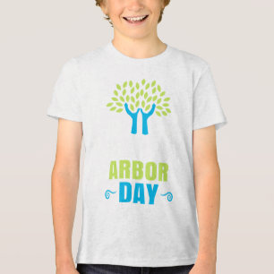 Happy Arbor Day Earth Day Recycling Save Environme Tri-Blend Shirt