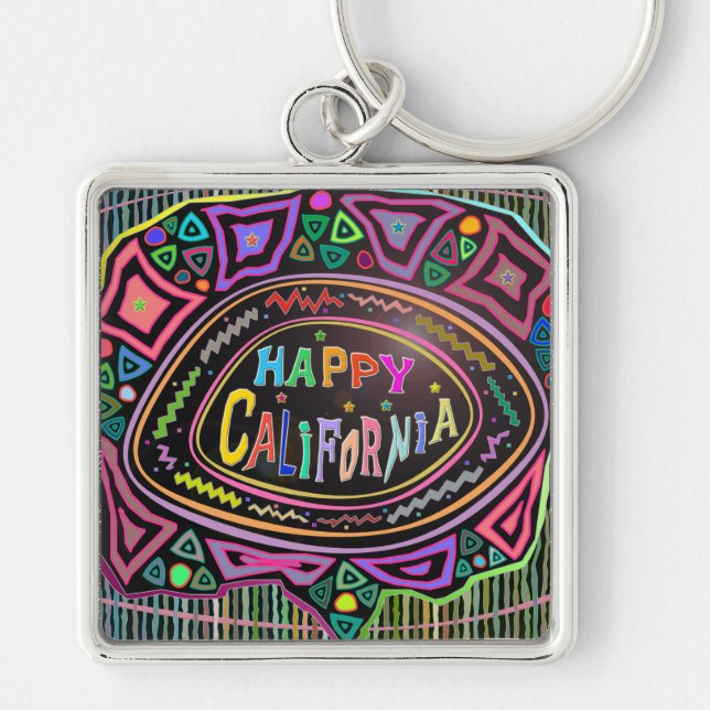 Happy Art: "Happy California" Keychain (Front)