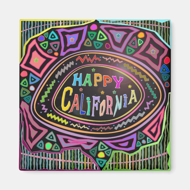 Happy Art: "Happy California" Magnet (Front)