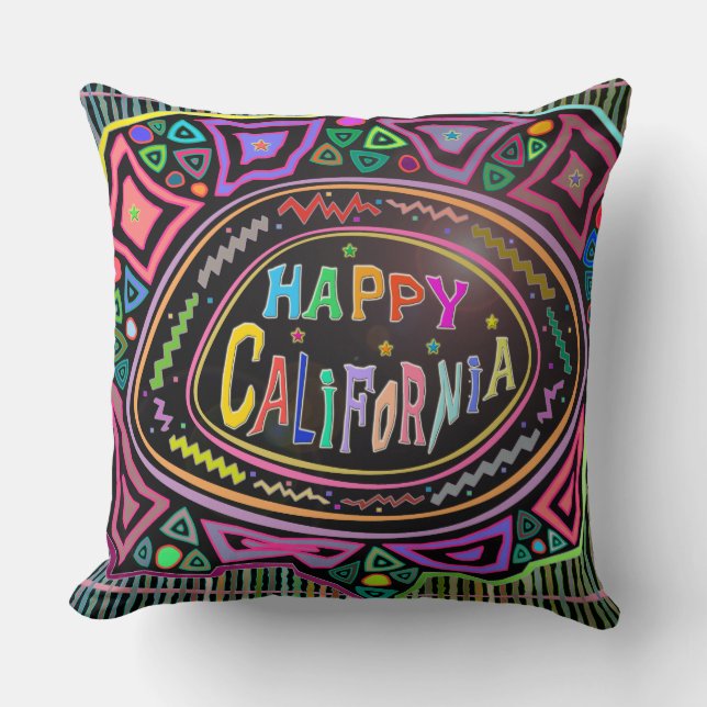 Happy Art: "Happy California" Pillow (Front)