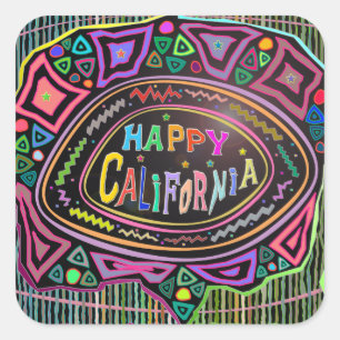 Happy Art: "Happy California" Sticker