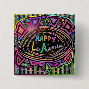 Happy Art: "Happy Los Angeles" Button
