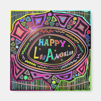 Happy Art: "Happy Los Angeles" Magnet