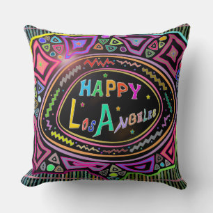 Happy Art: "Happy Los Angeles" Pillow