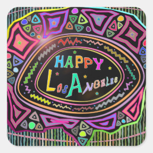 Happy Art: "Happy Los Angeles" Sticker