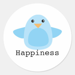 Happy as a Bluebird Classic Round Sticker
