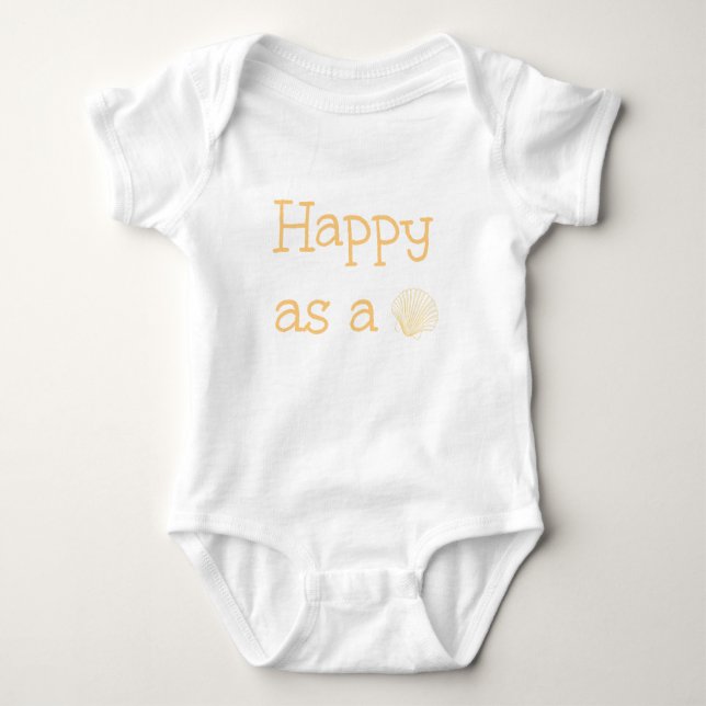 Happy As A Clam Baby Bodysuit (Front)
