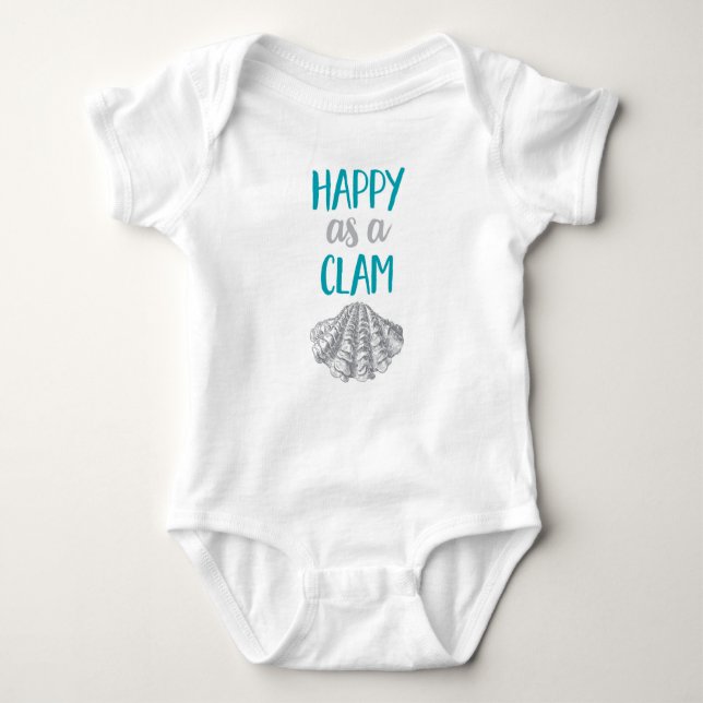 Happy as a Clam Baby Bodysuit (Front)
