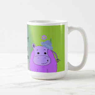 Happy as a Hippo - Purple Hippopotamus Coffee Mug