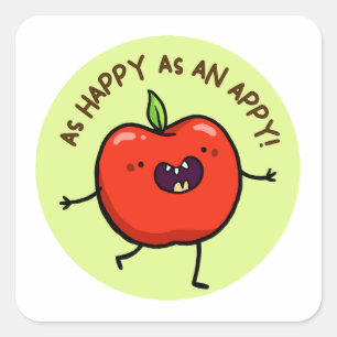 Happy As An Appy Fruit Sticker